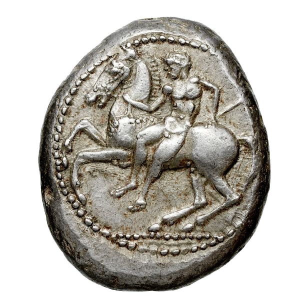 Kelenderis (Aydıncık) gümüş stateri — attan inen binici